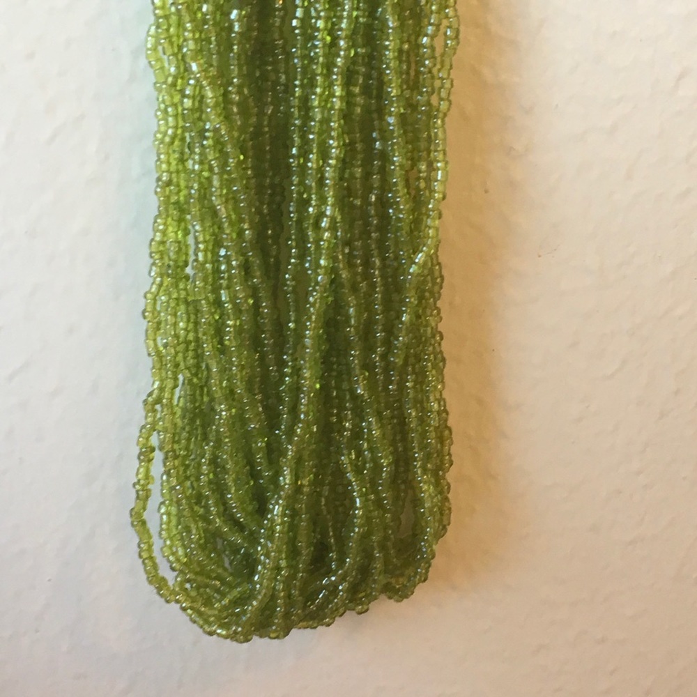 Multi Strand Green Beads Necklace-SOLD - Picture 5 of 7